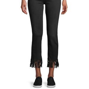 Black Daisy Fringe Hem Ankle Jean's sz 11 NEW TAGS